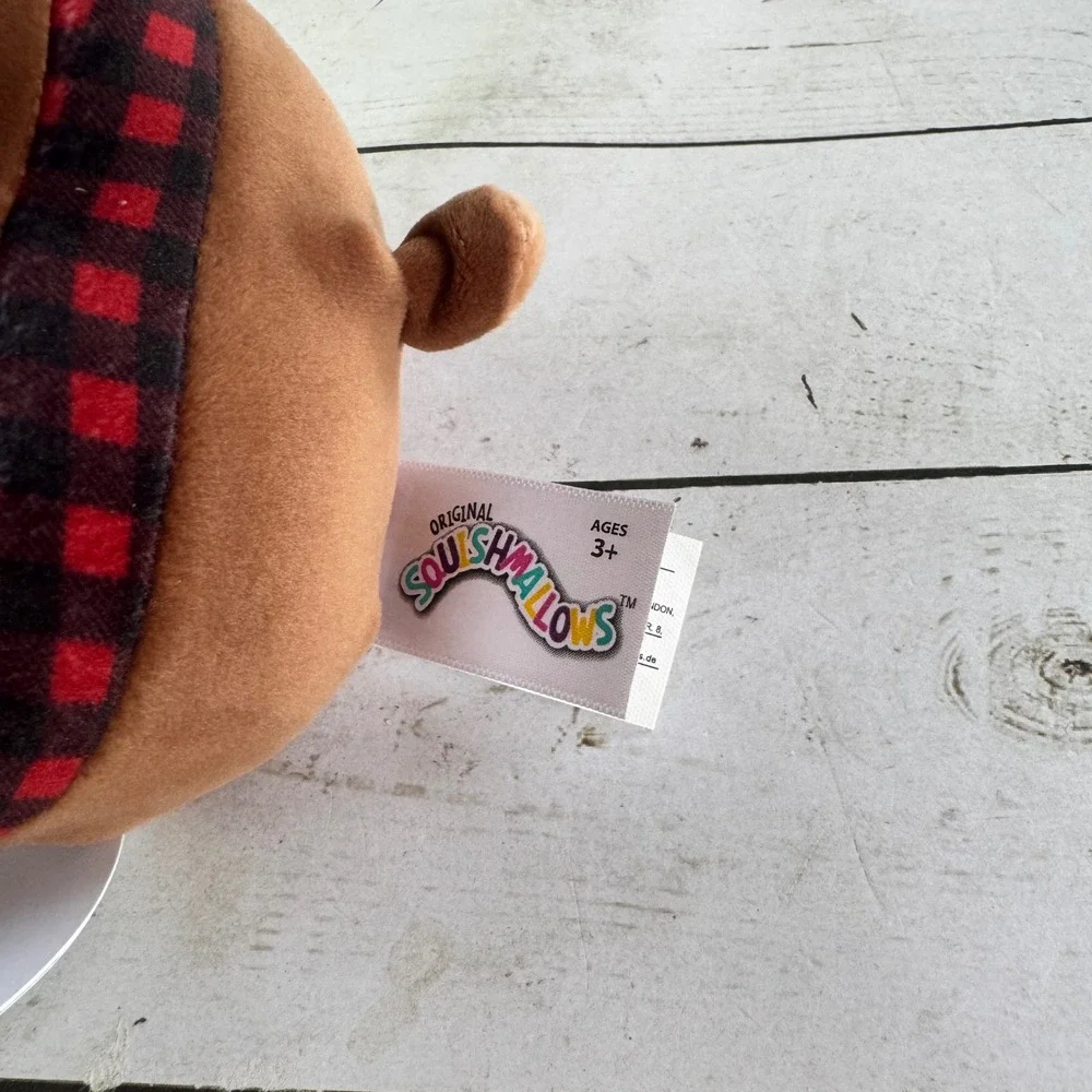 Squishmallows Ruby the Reindeer 5 Inch Christmas Plush‎ Buffalo Plaid Scarf NWT